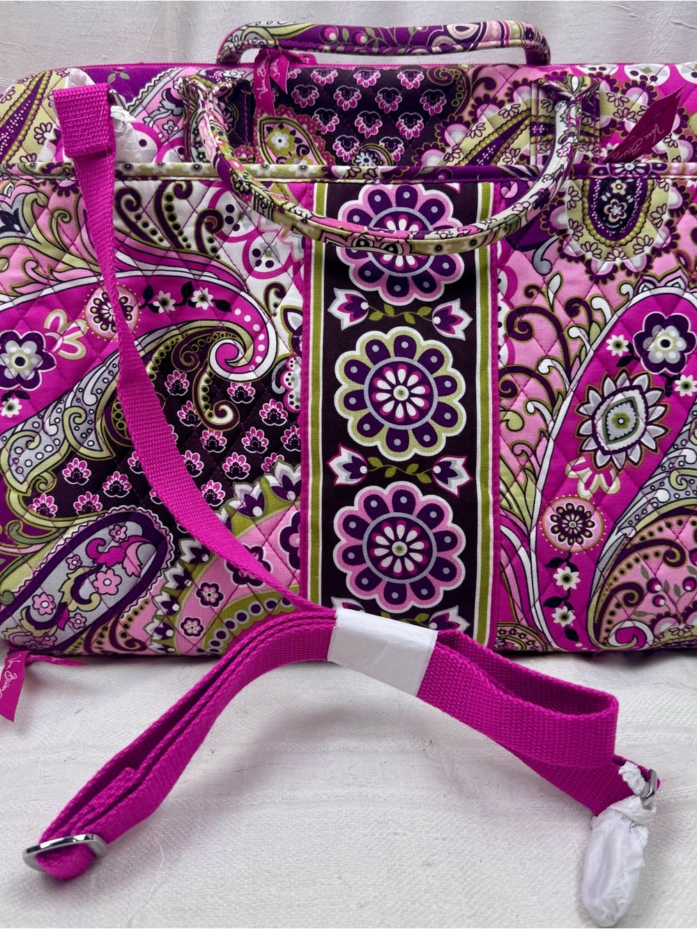 Vera Bradley Laptop Portfolio Hard Shell Computer Travel Very Berry Paisley NWOT